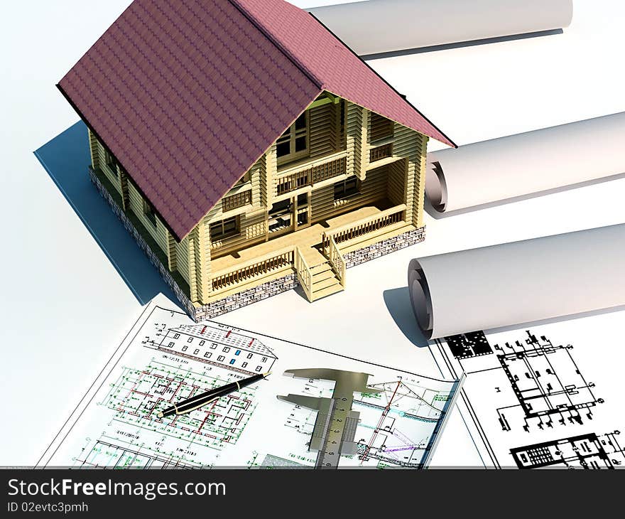 Model of a house on a table