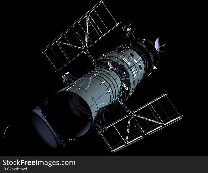 The spacecraft in outer space. The spacecraft in outer space