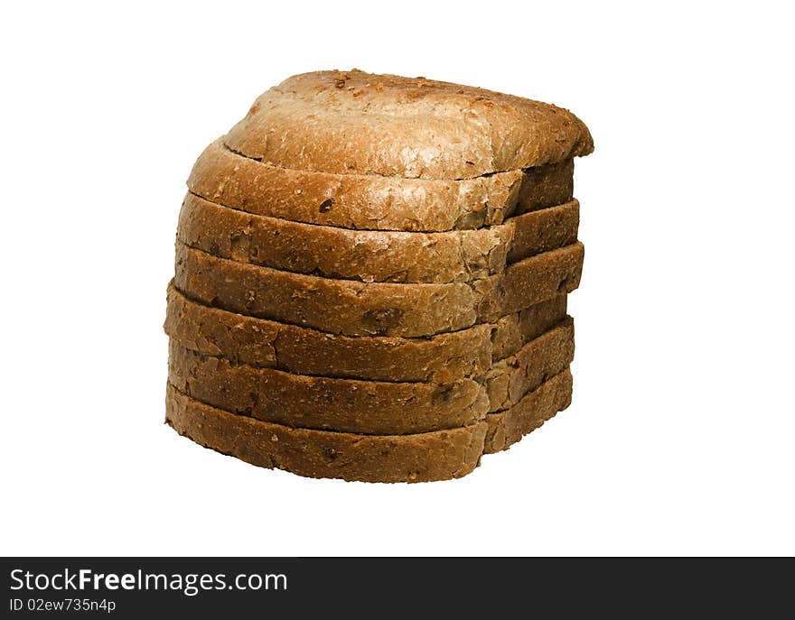 Bread full sliced isolated on a white background