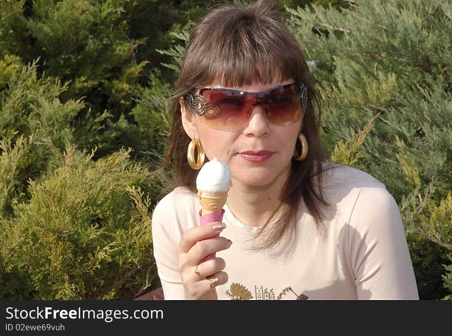 Woman with ice cream