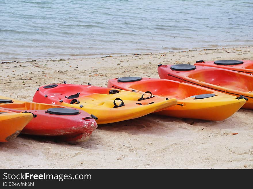 Beached Kayaks