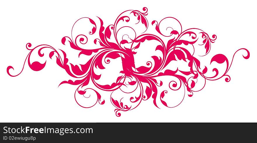 Illustration drawing of beautiful red flower pattern