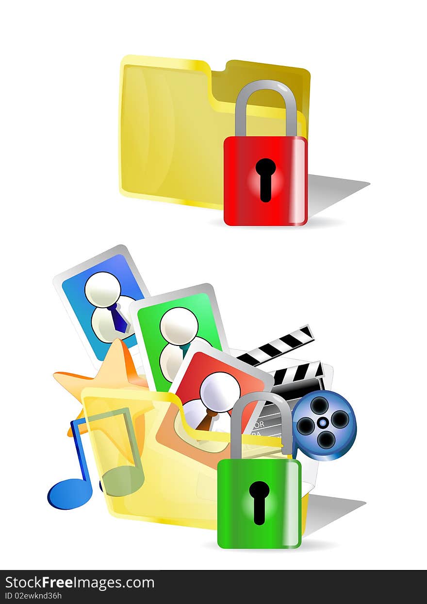 Lock and unlock folder Web and Internet Icons for your website, internet, presentation and application project. Lock and unlock folder Web and Internet Icons for your website, internet, presentation and application project