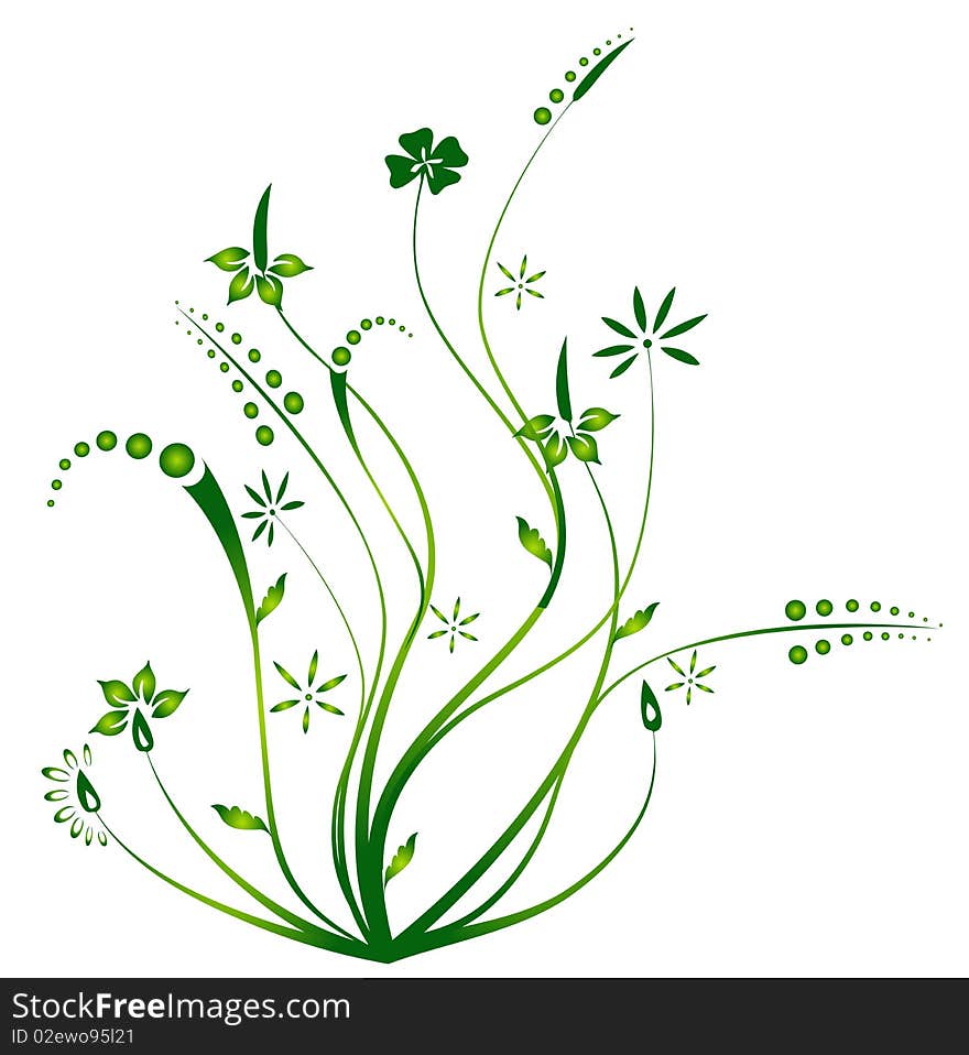 Illustration drawing of beautiful green flower pattern. Illustration drawing of beautiful green flower pattern