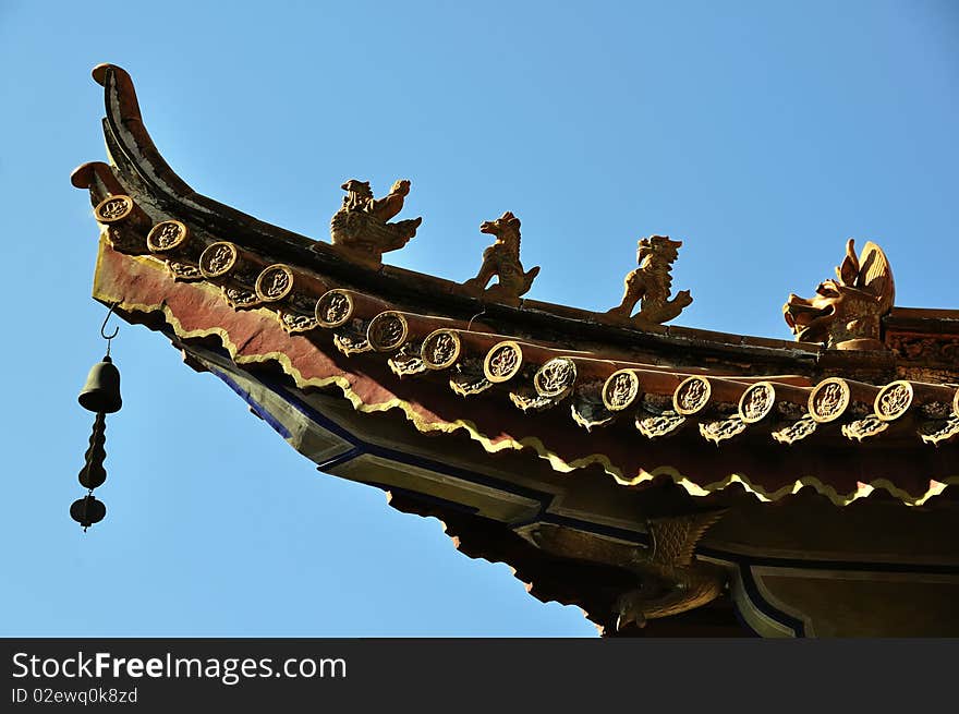 Temple roof on the scene