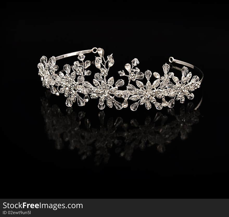 Diamond diadem on a black background