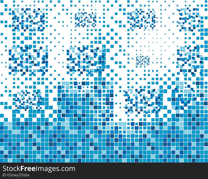 Abstract background of blue squares