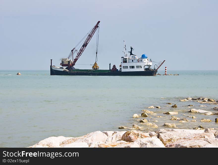 Old ship that builds the reef