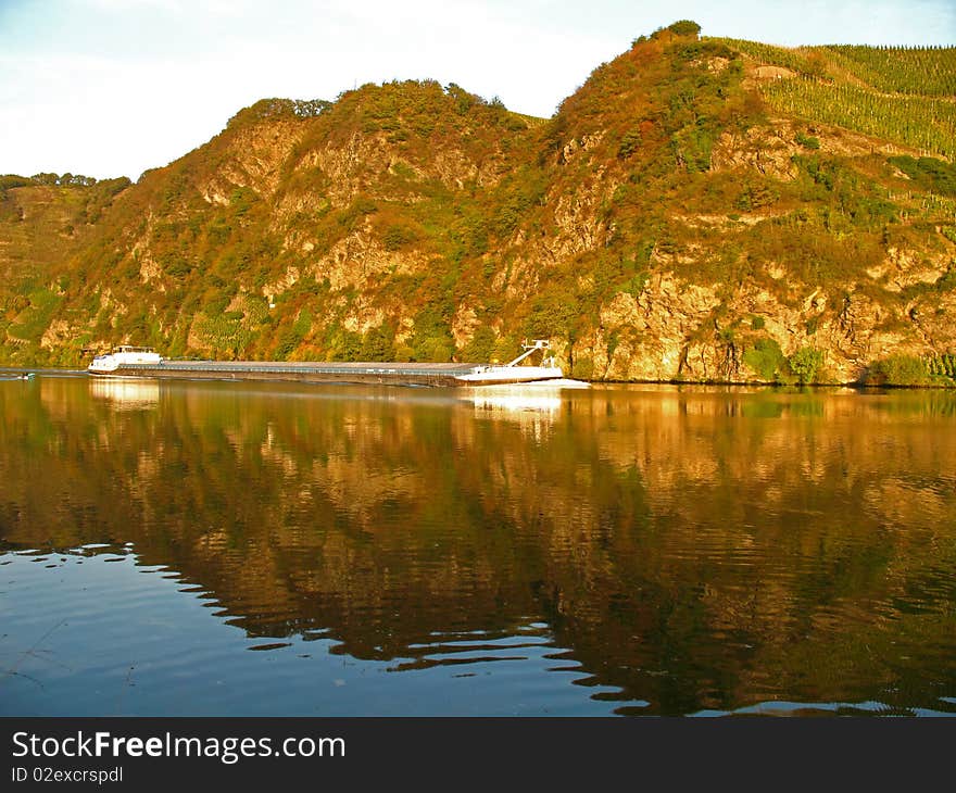 Inland vessel on the Moselle in Germany