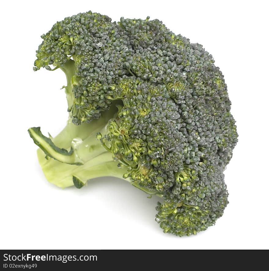 Fresh green broccoli over white background