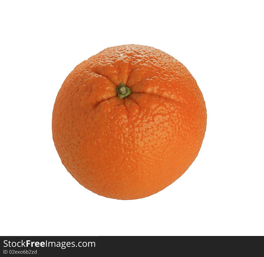 Large ripe oranges on a white background