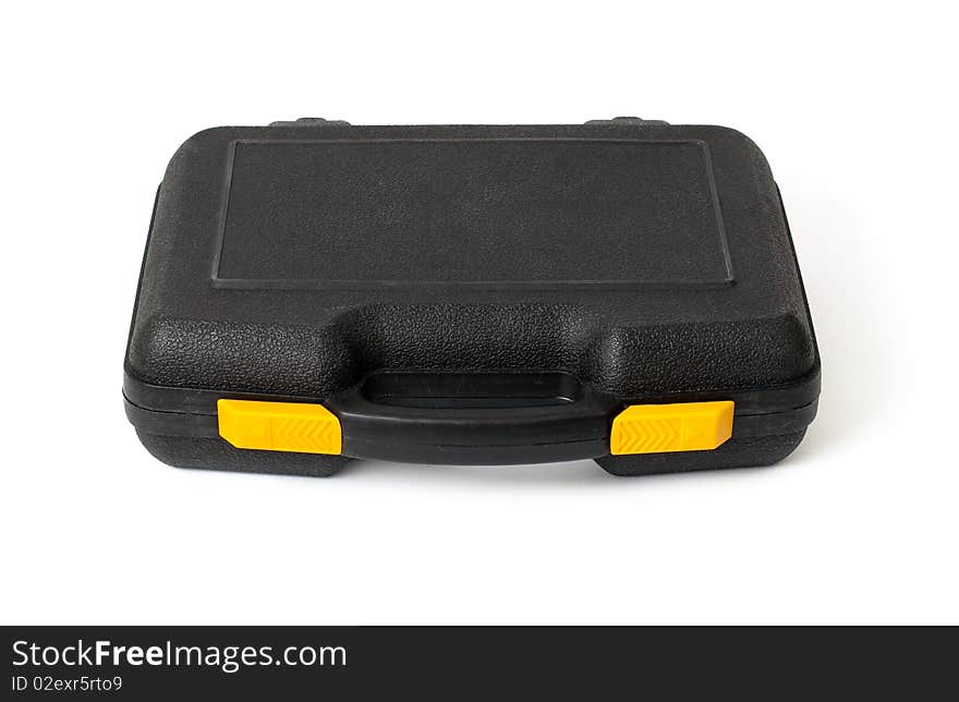 Lying Plastic Black Case With Tools Isolated