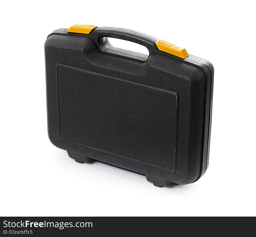 Plastic Black Case With Tools Isolated On White