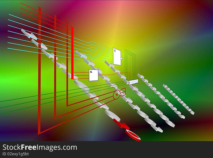 Abstract background.Coloured electronic of the scheme