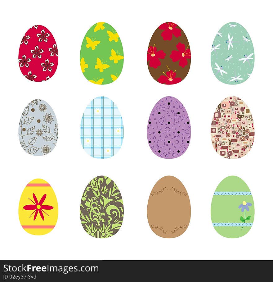 Easter eggs - different painting for cards