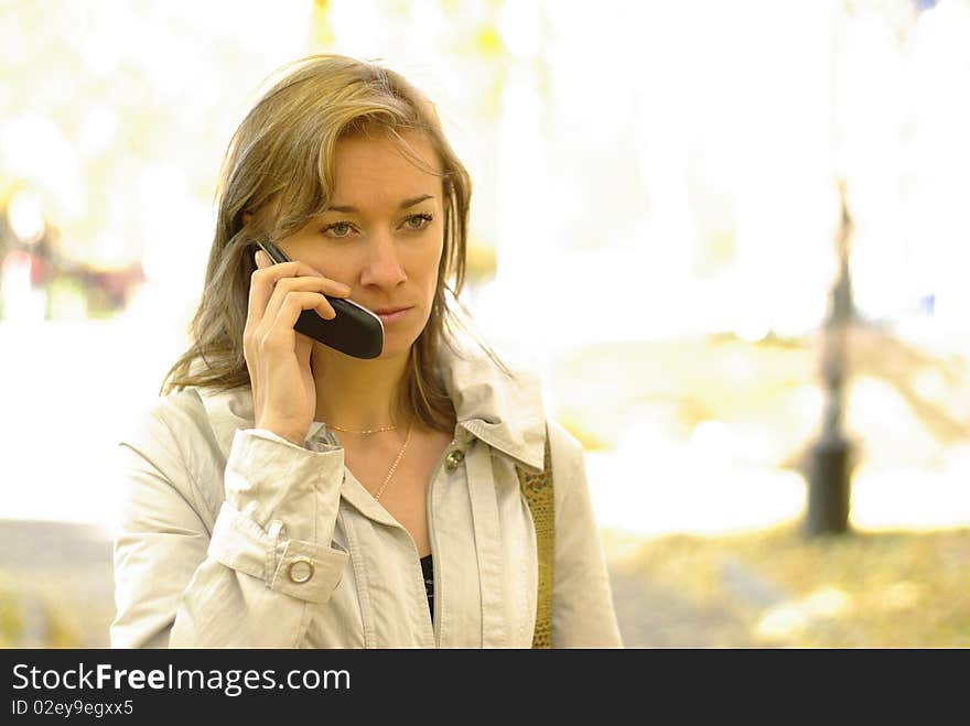 Female calling by phone