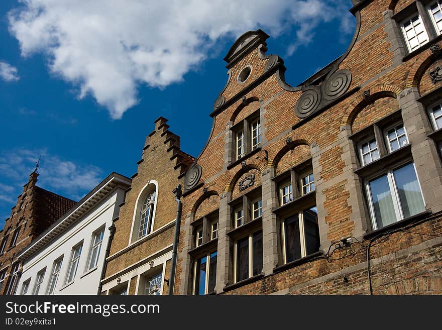 Flemish houses facades in Brugge, Belgium. Flemish houses facades in Brugge, Belgium