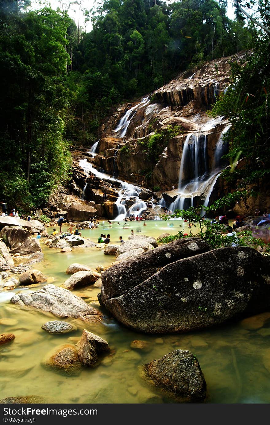 View of the Sungai Pandan Waterfall at Kuantan, Pahang, Malaysia