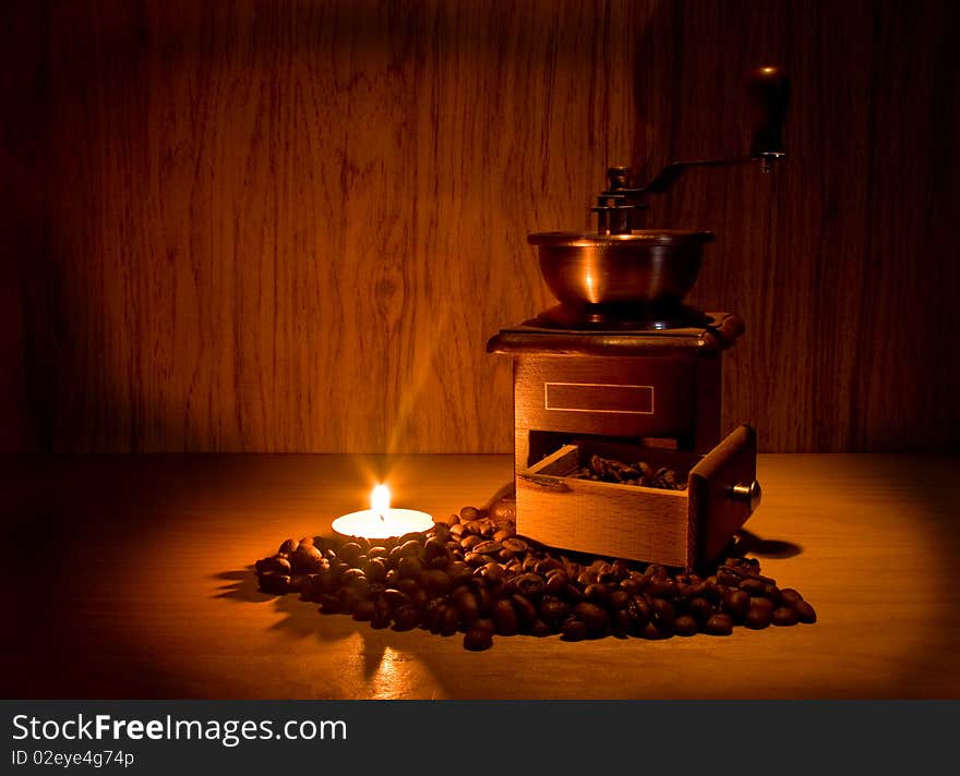 Still Life With Coffee And Candle