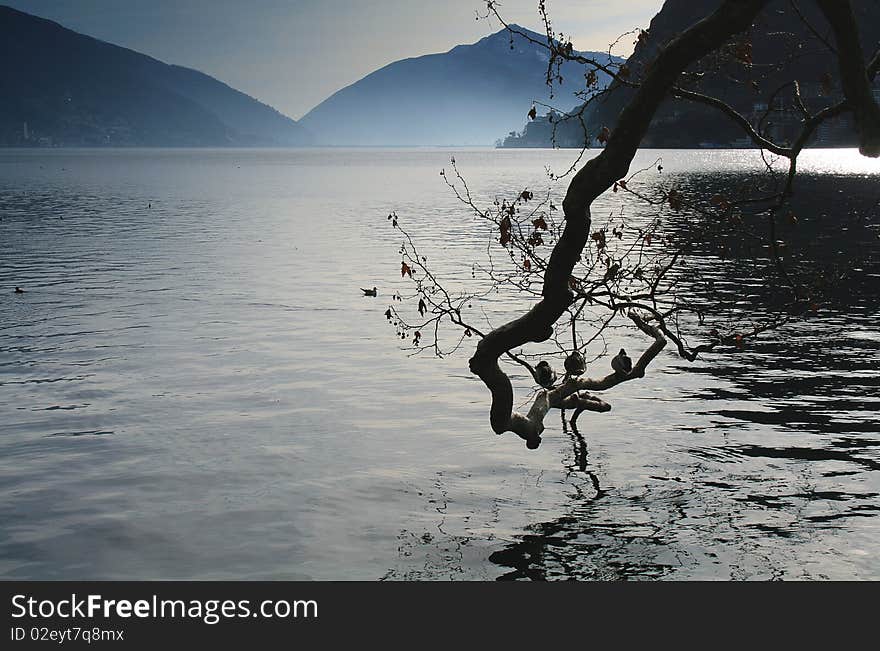 Lake and mountain view