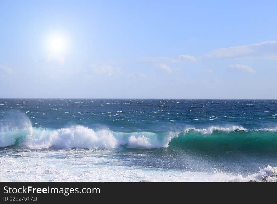 This is a photo of blue ocean and sky