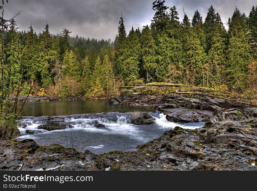 Elk Fall Provincial Park, British Columbia, Canada. HDR image. Elk Fall Provincial Park, British Columbia, Canada. HDR image.