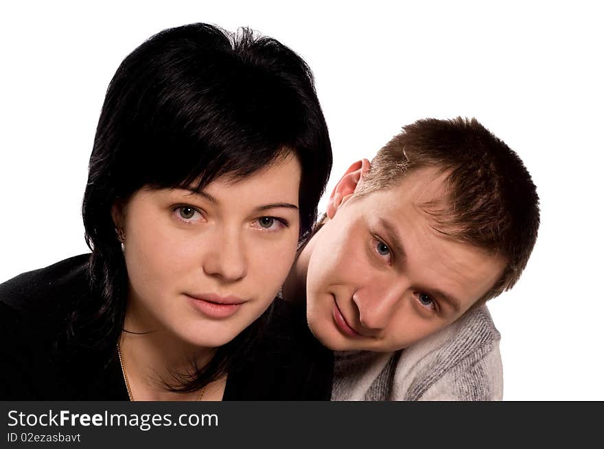 Portrait of a young cool couple, of beautiful girl and young man. Portrait of a young cool couple, of beautiful girl and young man