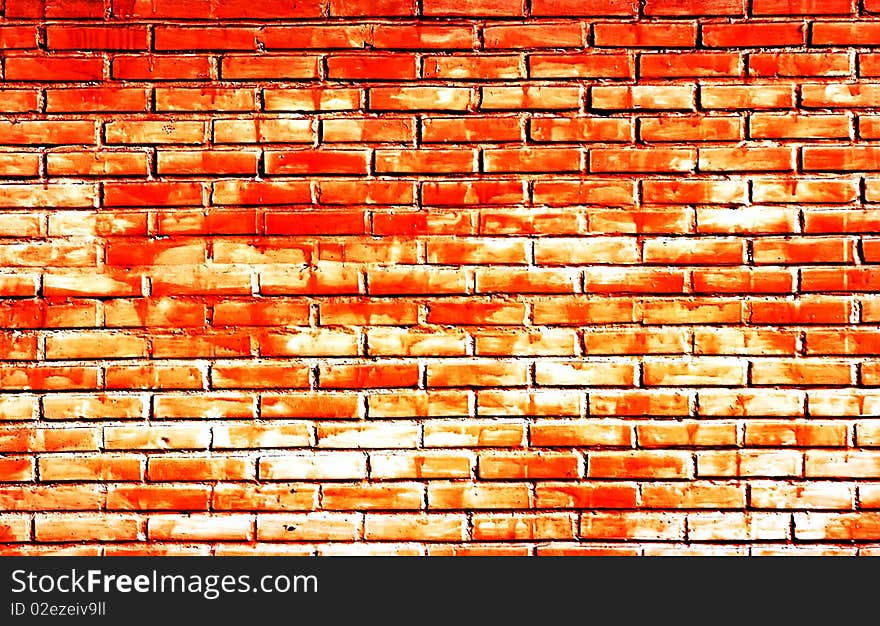 Illustration of a red yellow brick wall