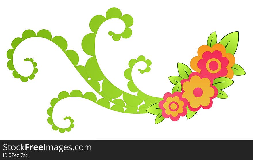 Drawing of beautiful flower pattern in a white background. Drawing of beautiful flower pattern in a white background