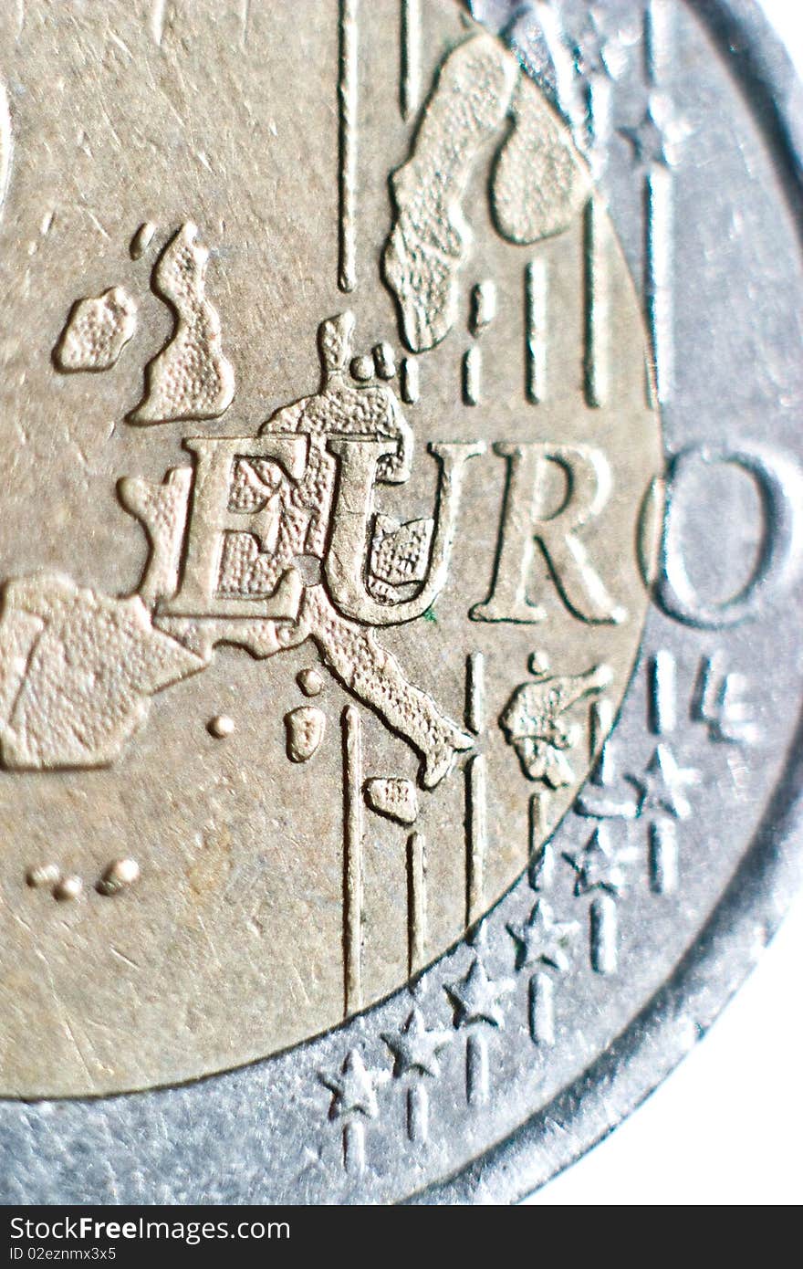 Close-up of an uncirculated euro cents coin