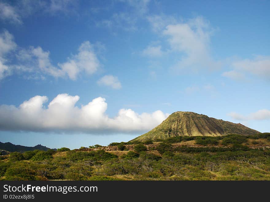 Diamond Head volcano, Oahu, Hawaii. Diamond Head volcano, Oahu, Hawaii