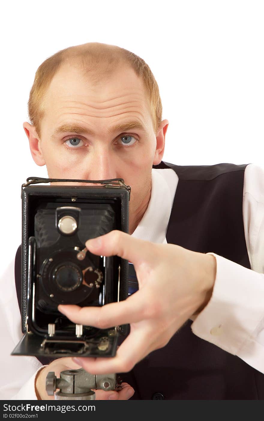 Photographer And Old Camera