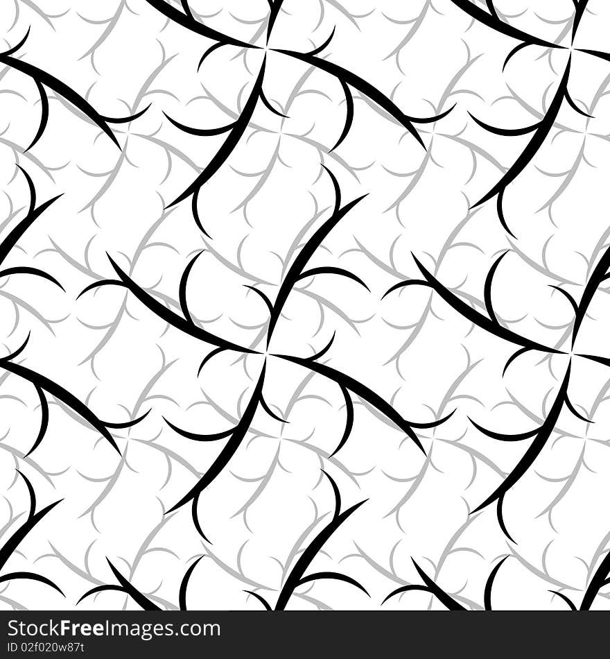 Seamless black and white ornament pattern. Seamless black and white ornament pattern