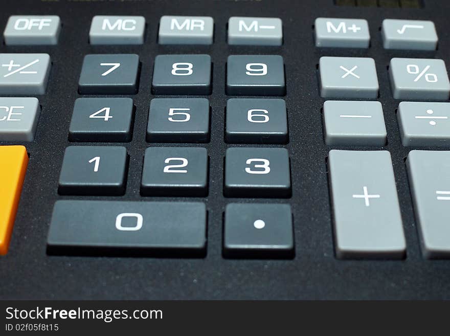 Keypad of a calculator close up. Keypad of a calculator close up