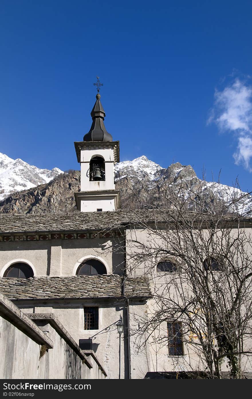 Picture of a chirch in Issime, Italy. Picture of a chirch in Issime, Italy