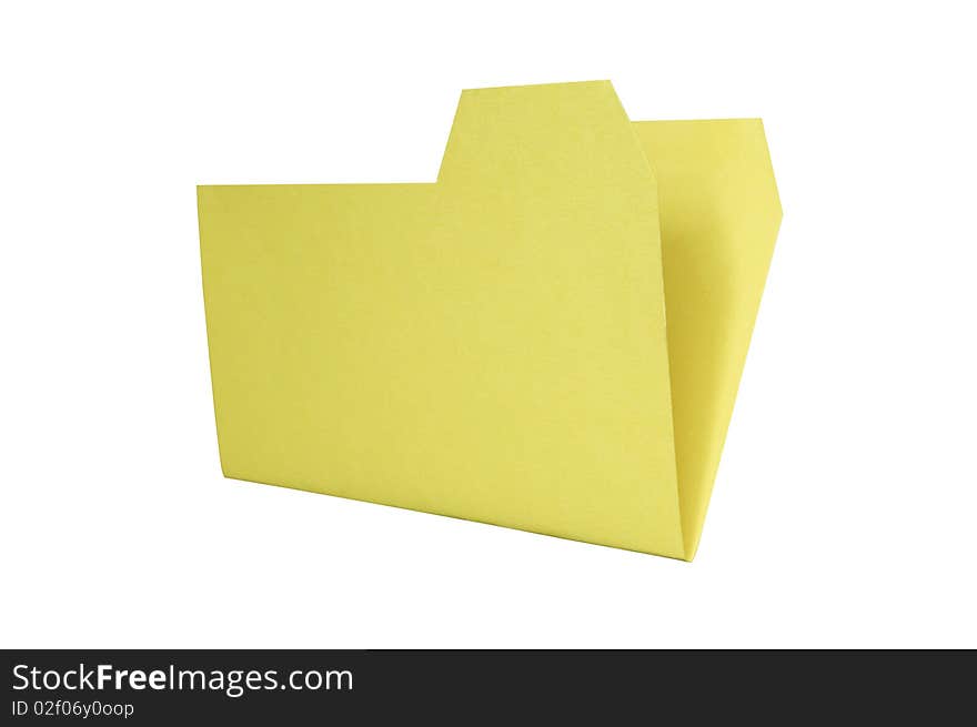 Yellow folder is on white background