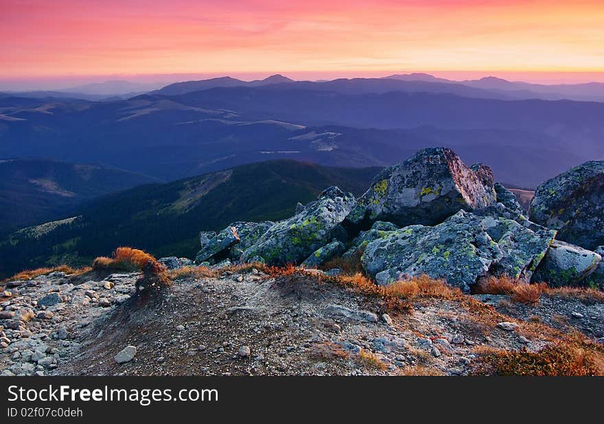 Dawn In Mountains