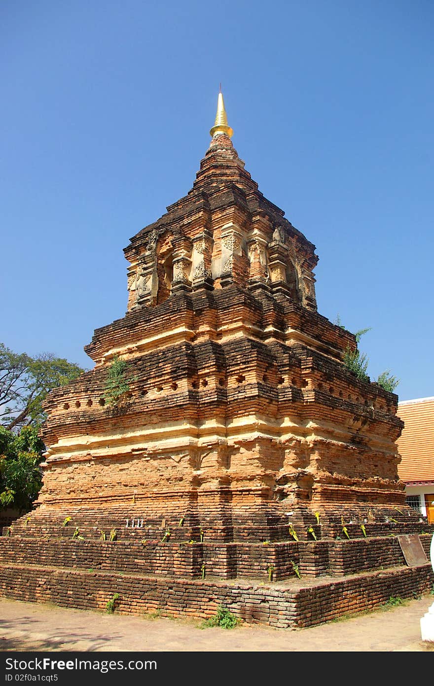 Ancient Buddhist temple in Chiang Mai, Thailand