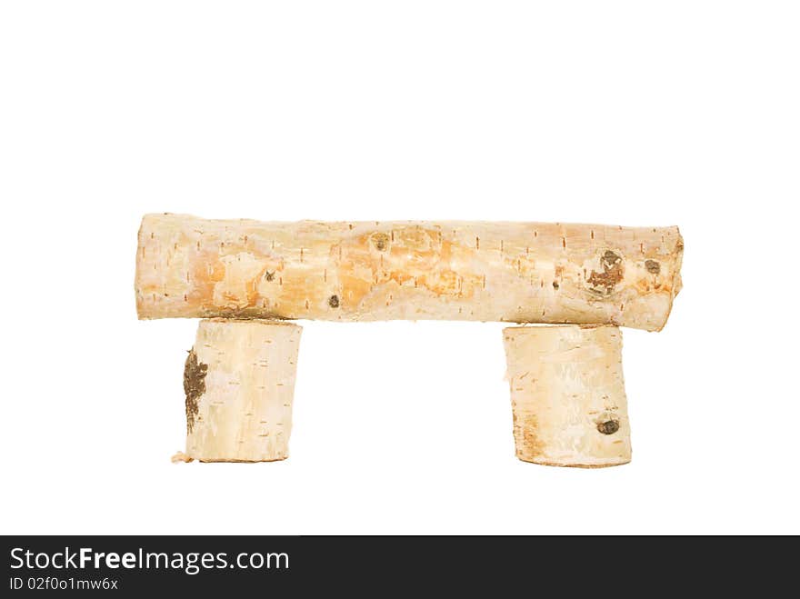 Birch logs on a white background