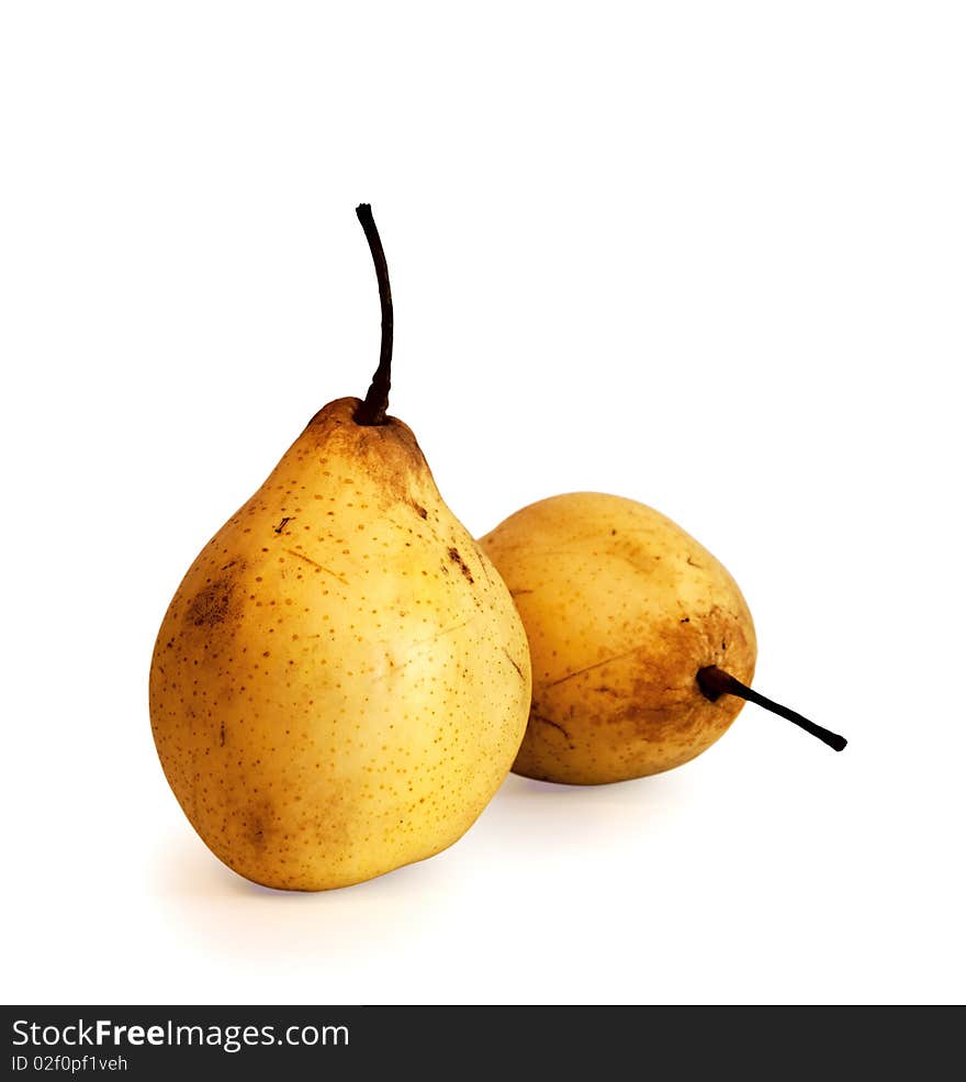 Ripe pears isolated