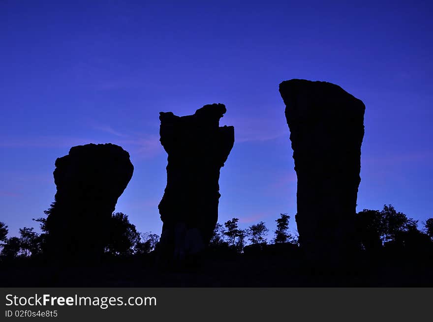 Last light travel landscape of thailand, rock shape