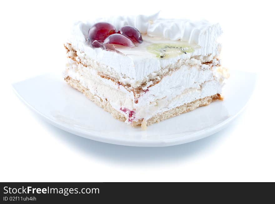 Tasty cake with fruit