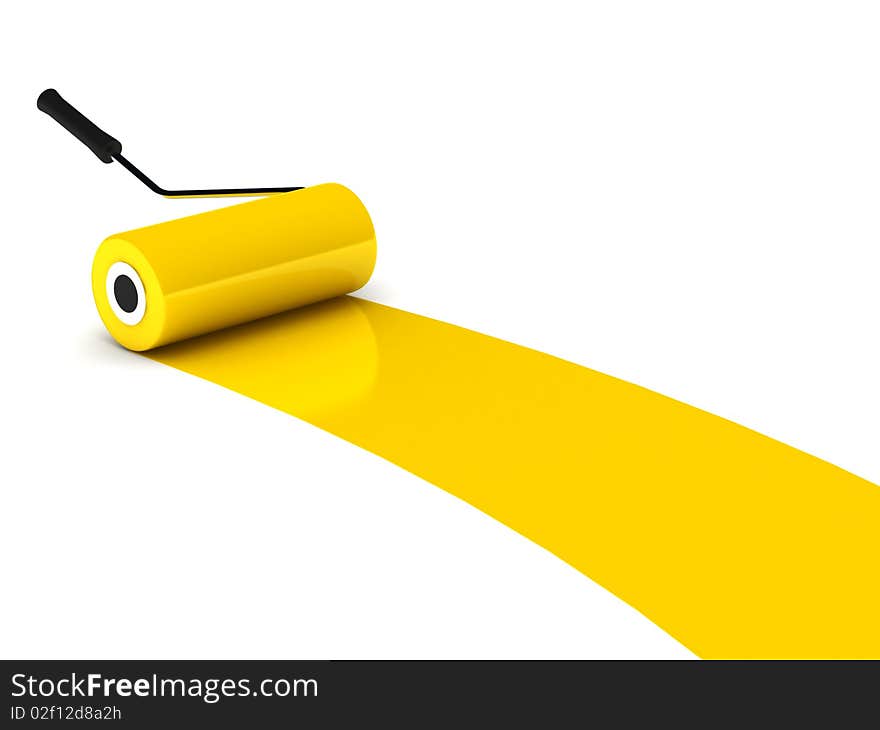 Yellow paint roller