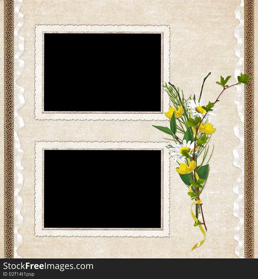 Card for the holiday  with flowers  on the abstract background