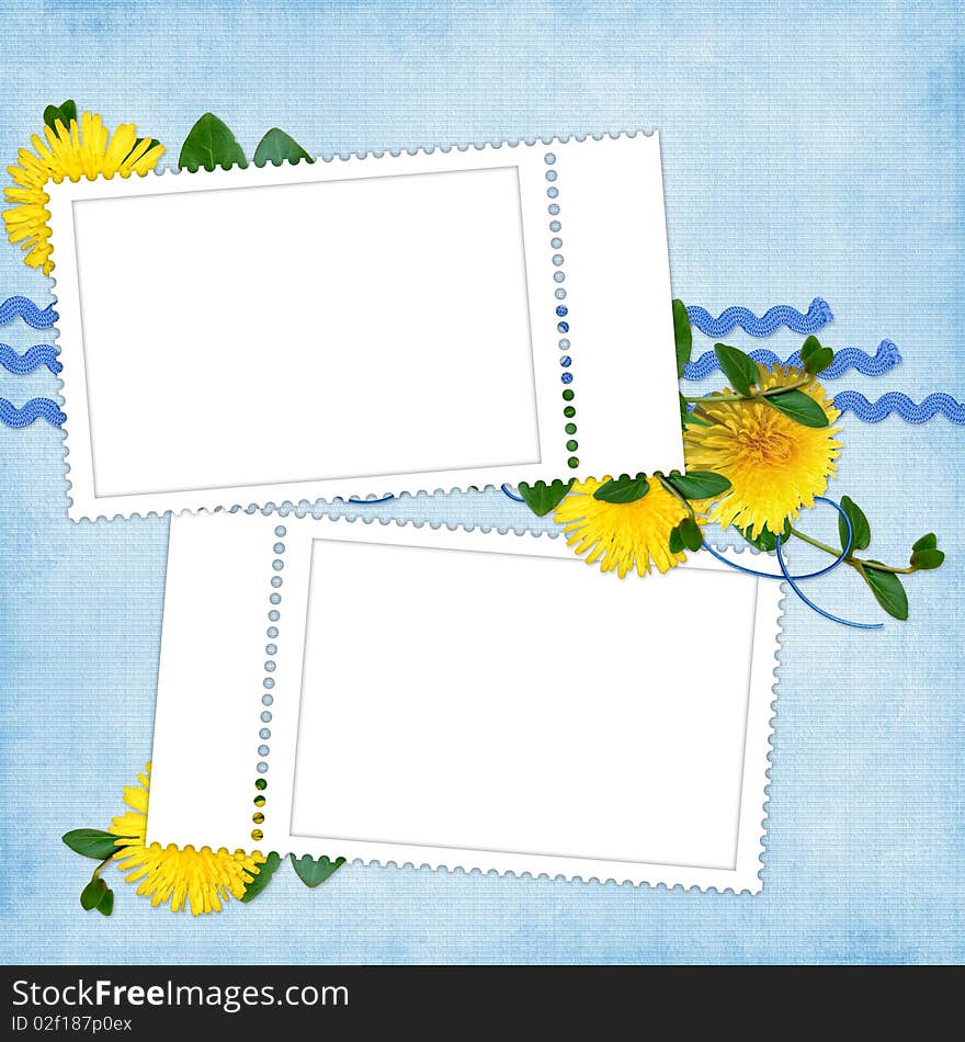 Card for the holiday  with flowers on the abstract background