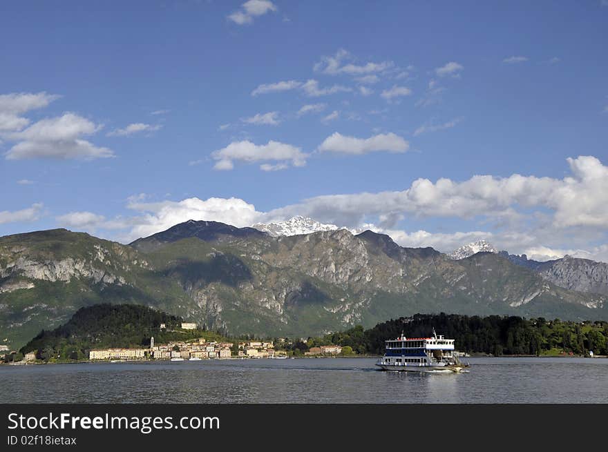 Ferry approaching Bellagio on Lake Como