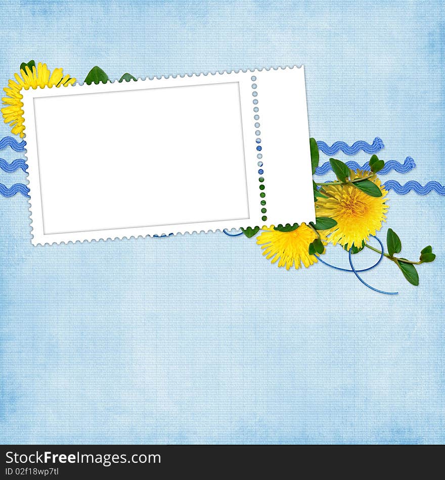 Card for the holiday  with flowers on the abstract background