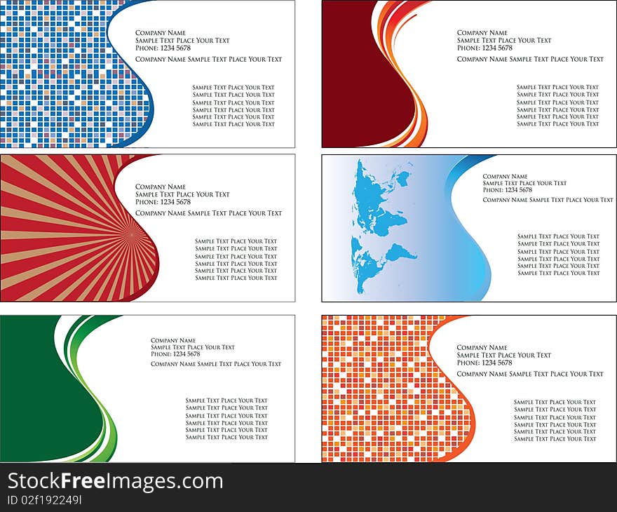 Set of calling cards with various textures. Set of calling cards with various textures