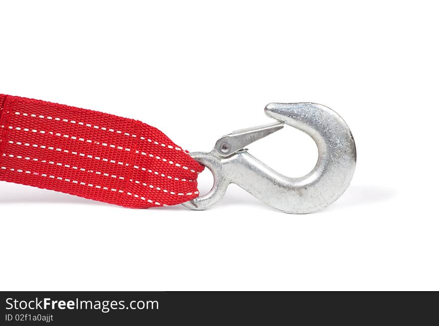 Belt with hooks isolated on a white background shadow below. Belt with hooks isolated on a white background shadow below.