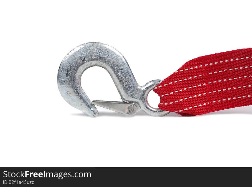 Belt with hooks isolated on a white background shadow below. Belt with hooks isolated on a white background shadow below.